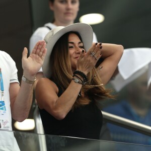 Nicole Scherzinger dans les tribunes du tournoi de Brisbane pour encourager Grigor Dimitrov le 4 janvier 2016 au Queensland Tennis Centre de Brisbane