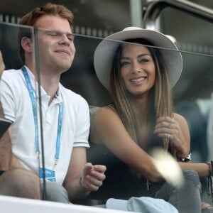 Nicole Scherzinger dans les tribunes du tournoi de Brisbane pour encourager Grigor Dimitrov le 4 janvier 2016 au Queensland Tennis Centre de Brisbane