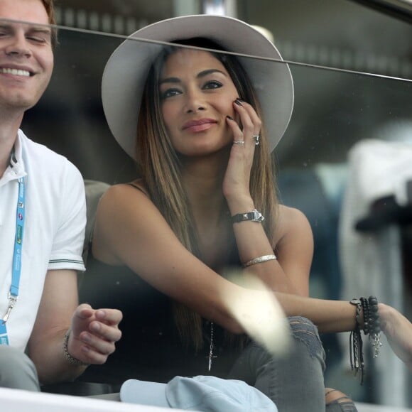 Nicole Scherzinger dans les tribunes du tournoi de Brisbane pour encourager Grigor Dimitrov le 4 janvier 2016 au Queensland Tennis Centre de Brisbane