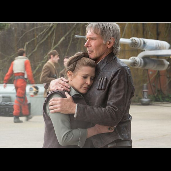 Harrison Ford et Carrie Fisher dans Star Wars - Le Réveil de la Force.