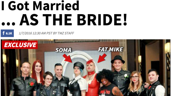 Fat Mike (NOFX) marié : Le chanteur punk dit oui à sa belle, vêtu d'une robe !