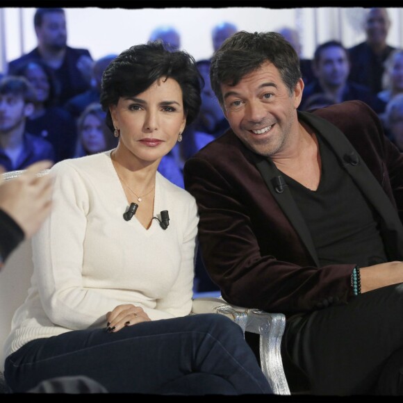 Exclusif - Rachida Dati, Stéphane Plaza. Enregistrement au studio 102 de "Salut les Terriens", l'émission de Thierry Ardisson, diffusée le 9 janvier sur Canal Plus, avec Rachida Dati, Stéphane Plaza comme invités principaux. Aubervilliers, le 7 janvier 2016. © Alain Guizard / Bestimage 07/01/2016 - Paris