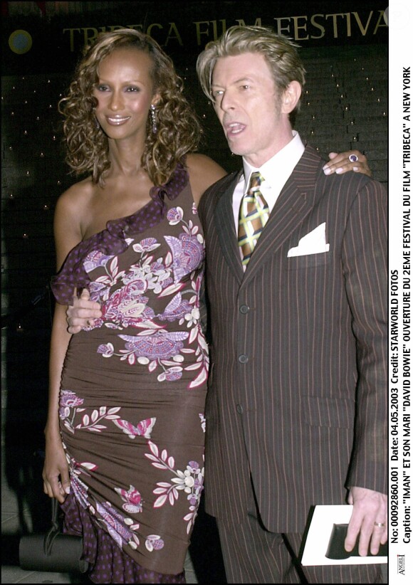 Iman et David Bowie à New York en 2003