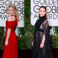 Natalie Dormer et Emilia Clarke lors des Golden Globes le 10 janvier 2016 à Los Angeles (photomontage)