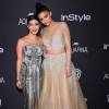 Kourtney Kardashian et Kylie Jenner à la soirée InStyle et Warner Bros pour l'after-party des Golden Globes au Beverly Hilton Hotel de Los Angeles, le 10 janvier 2016.