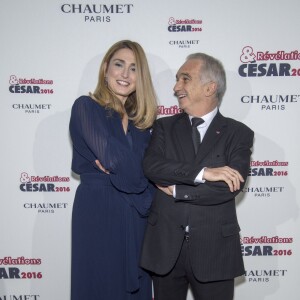 Julie Gayet et Alain Terzian - Soirée des Révélations César 2016 dans les salons de la maison Chaumet place Vendôme à Paris, le 11 janvier 2016.