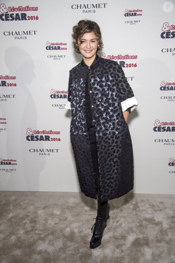 Audrey Tautou - Soirée des Révélations César 2016 dans les salons de la maison Chaumet place Vendôme à Paris, le 11 janvier 2016.