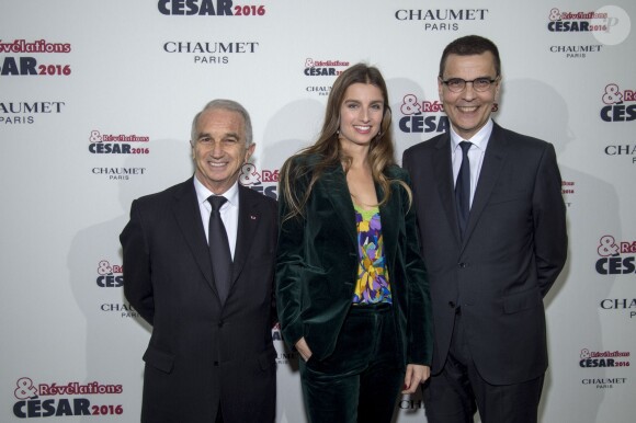 Alain Terzian, Sonia Sieff et Jean-Marc Mansvelt - Soirée des Révélations César 2016 dans les salons de la maison Chaumet place Vendôme à Paris, le 11 janvier 2016.