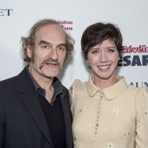 Michel Vuillermoz et Sara Giraudeau - Soirée des Révélations César 2016 dans les salons de la maison Chaumet place Vendôme à Paris, le 11 janvier 2016.