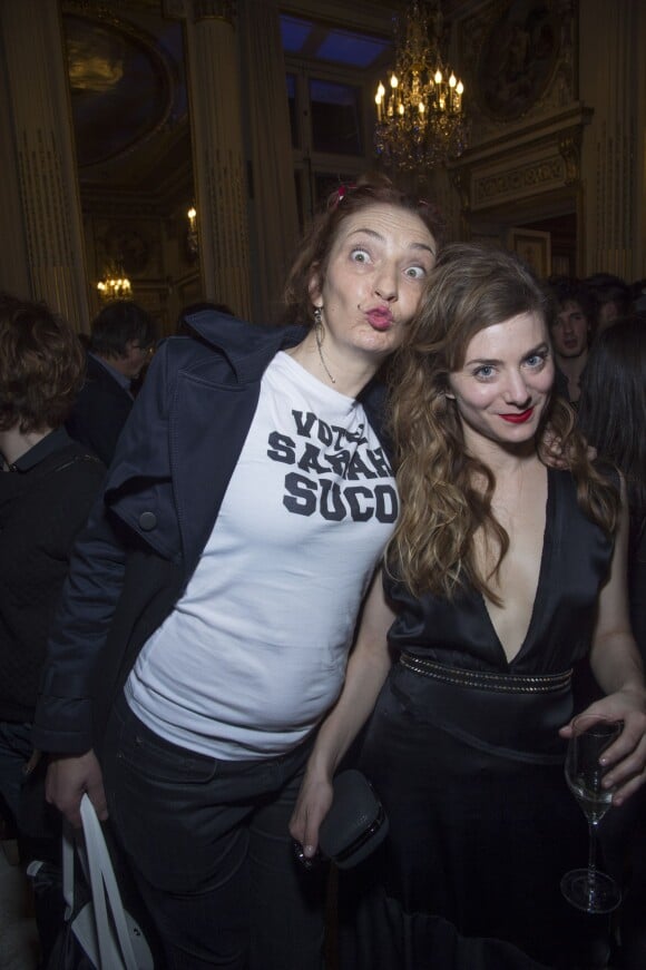 Corinne Masiero et Sarah Suco (habillée en Zadig & Voltaire) - Soirée des Révélations César 2016 dans les salons de la maison Chaumet place Vendôme à Paris, le 11 janvier 2016.