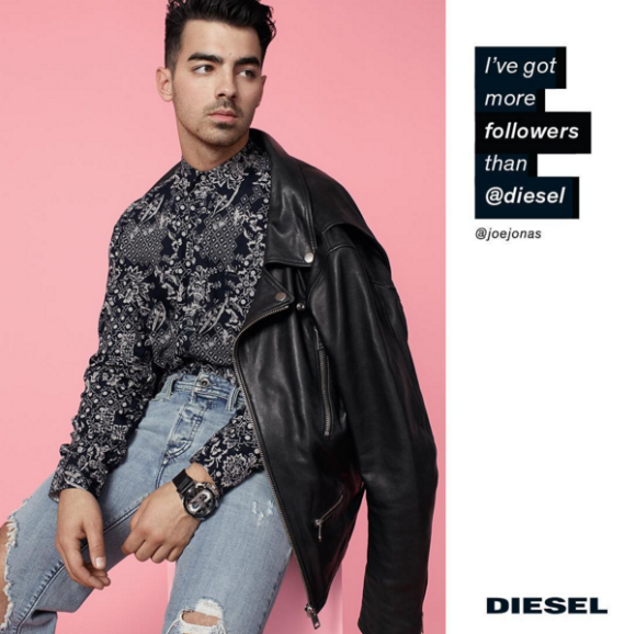 Joe Jonas pour la campagne printemps-été 2016 de la marque Diesel.
