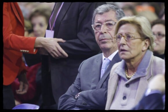 Patrick Balkany, Isabelle Balkany - Meeting, réunion publique d'avant premier tour des élections régionales de Valérie Pécresse au Gymnase Michel Ricard de Rueil-Malmaison le 3 décembre 2015. © Alain Guizard / Bestimage