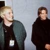 Duncan Jones et son père David Bowie aux Brit Awards à Londres en février 1999