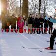 La princesse Mette-Marit et son mari le prince Haakon - La famille royale de Norvège participe aux activités de sports d'hiver organisées devant le palais royal lors des festivités pour le 25ème anniversaire de règne du roi Harald de Norvège à Oslo, le 17 janvier 2016. 17/01/2016 - Oslo