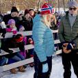 La princesse Mette-Marit et sa fille la princesse Ingrid Alexandra - La famille royale de Norvège participe aux activités de sports d'hiver organisées devant le palais royal lors des festivités pour le 25ème anniversaire de règne du roi Harald de Norvège à Oslo, le 17 janvier 2016. 17/01/2016 - Oslo