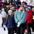 La princesse Mette-Marit et sa fille la princesse Ingrid Alexandra - La famille royale de Norvège participe aux activités de sports d'hiver organisées devant le palais royal lors des festivités pour le 25ème anniversaire de règne du roi Harald de Norvège à Oslo, le 17 janvier 2016. 17/01/2016 - Oslo