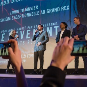 Exclusif - Leonardo DiCaprio , Alejandro Gonzalez Inarritu, Will Poulter - Avant-première du film "The Revenant" au Grand Rex à Paris, le 18 janvier 2016.
