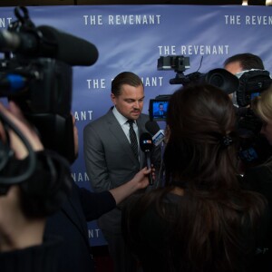 Exclusif - Leonardo DiCaprio en interview lors de l'avant-première du film "The Revenant" au Grand Rex à Paris, le 18 janvier 2016.