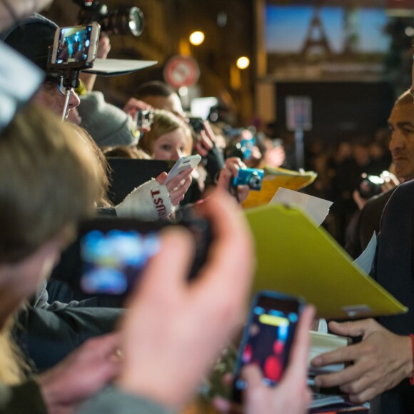 Exclusif - Leonardo DiCaprio arrive à l'avant-première du film "The Revenant" au Grand Rex à Paris, le 18 janvier 2016.