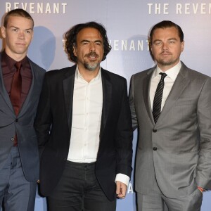 Will Poulter, Alejandro Gonzalez Inarritu et Leonardo DiCaprio - Avant-première du film "The Revenant" au Grand Rex à Paris, le 18 janvier 2016.