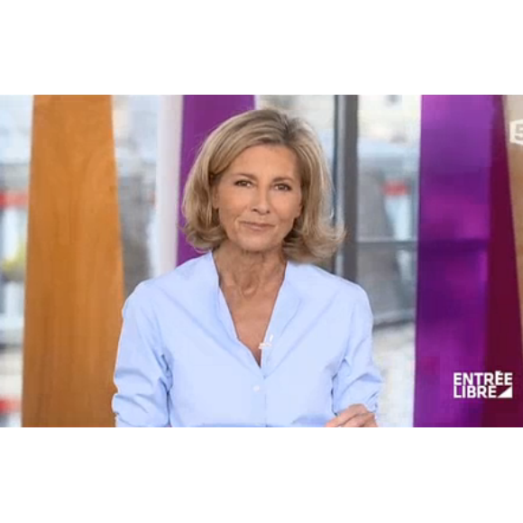L'animatrice Claire Chazal, dans Entrée libre, sur France 5, le lundi 18 janvier 2016.