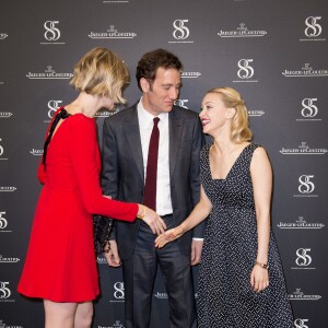 Eva Riccobono, Clive Owen et Sarah Gadon - Photocall du 85ème anniversaire de la montre Jaeger-LeCoultre Reverso à Genève le 18 janvier 2016