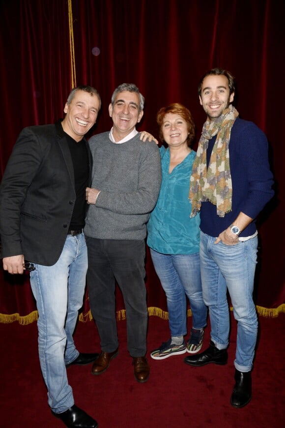 Maxime Van Laer, Julien Cafaro, Véronique Genest et Gaspard Leclerc lors des Rencontres du Théâtre Privé le 19 janvier 2016 au Théâtre de Paris à Paris