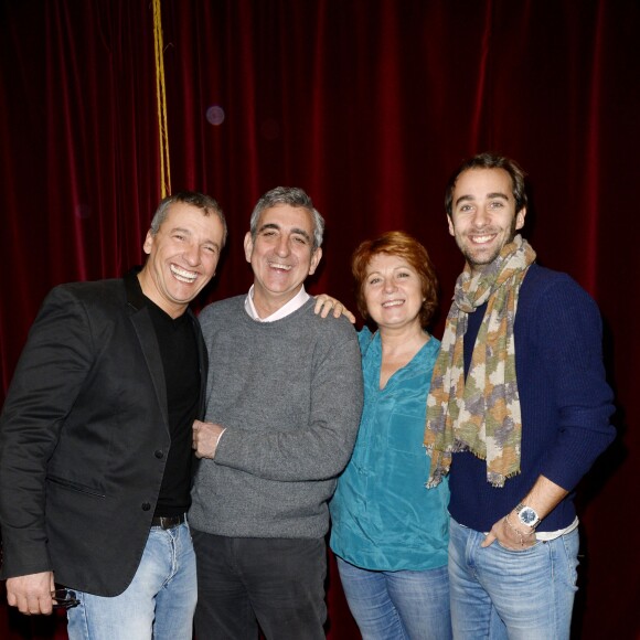 Maxime Van Laer, Julien Cafaro, Véronique Genest et Gaspard Leclerc lors des Rencontres du Théâtre Privé le 19 janvier 2016 au Théâtre de Paris à Paris