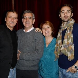 Maxime Van Laer, Julien Cafaro, Véronique Genest et Gaspard Leclerc lors des Rencontres du Théâtre Privé le 19 janvier 2016 au Théâtre de Paris à Paris