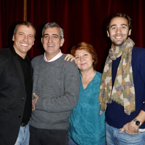 Maxime Van Laer, Julien Cafaro, Véronique Genest et Gaspard Leclerc lors des Rencontres du Théâtre Privé le 19 janvier 2016 au Théâtre de Paris à Paris