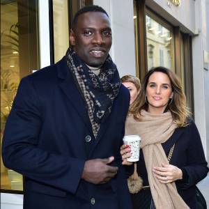 Exclusif - Omar Sy et sa femme Hélène à l'inauguration de la plaque commémorative pour Rafael Padilla (dit Le clown chocolat) à Paris le 20 janvier 2016