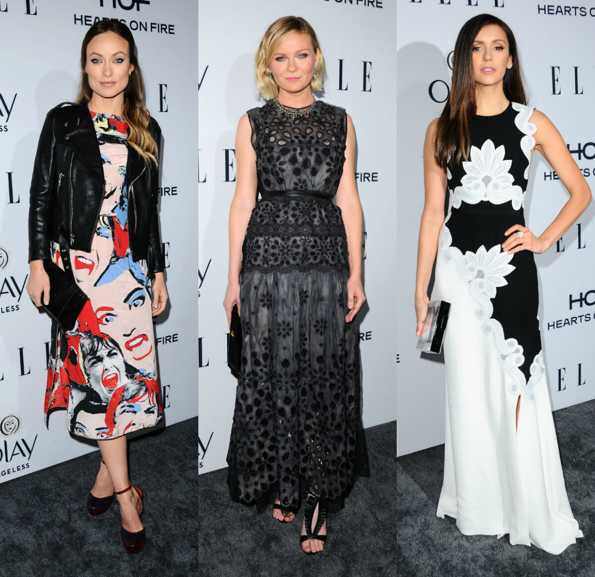 Photo Olivia Wilde, Kirsten Dunst et Nina Dobrev lors du ELLE's 6th