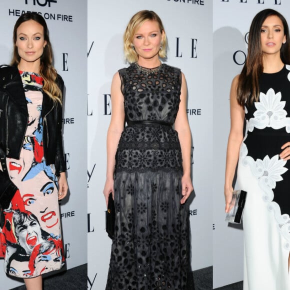 Olivia Wilde, Kirsten Dunst et Nina Dobrev lors du ELLE's 6th Annual Women In Television Dinner à West Hollywood, Los Angeles, le 20 janvier 2016.