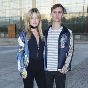 Georgia May Jagger et son compagnon Josh McLellan - Défilé Louis Vuitton (collection homme automne-hiver 2016-2017) à la serre du parc André-Citroën. Paris, le 21 janvier 2016.