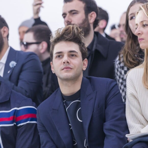 Xavier Dolan et Delphine Arnault - Défilé Louis Vuitton (collection homme automne-hiver 2016-2017) à la serre du parc André-Citroën. Paris, le 21 janvier 2016.