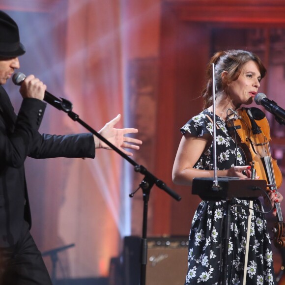 Exclusif - Elisabet Maistre et Mathias Malzieu (du groupe Dionysos) - Enregistrement de l'émission "Du côté de chez Dave", le 9 décembre 2015. L'émission sera diffusée le 17 janvier sur France 3. ©CVS/Bestimage