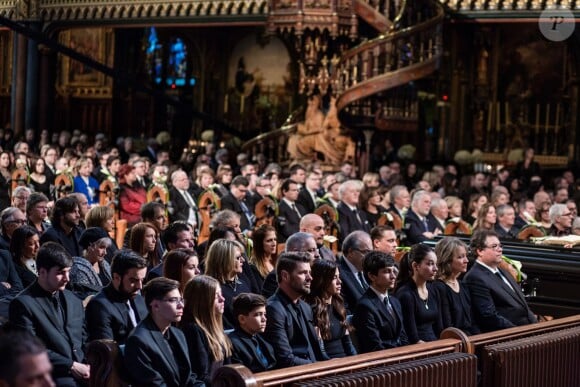 Intérieur des obsèques nationales de René Angélil en la Basi­lique Notre-Dame de Montréal, le 22 janvier 2016.  © Eric Carriere / OSAIMAGES / FEELING via Bestimage