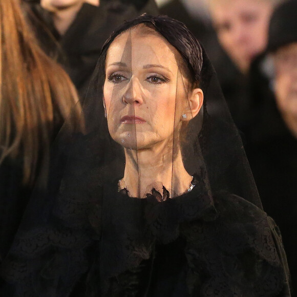 Céline Dion - Sorties des obsèques nationales de René Angélil en la Basi­lique Notre-Dame de Montréal, le 22 janvier 2016.© Morgan Dessales/Bestimage