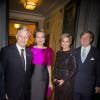 Le roi Philippe et la reine Mathilde de Belgique accueillaient le roi Willem-Alexander et la reine Maxima des Pays-Bas au Palais des beaux-arts de Bruxelles le 22 janvier 2016 pour un concert donné en l'honneur de la présidence néerlandaise de l'Union européenne.