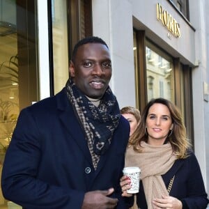 Exclusif - Omar Sy et sa femme Hélène à l'inauguration de la plaque commémorative pour Rafael Padilla (dit Le clown chocolat) à Paris. Le 20 janvier 2016 © Giancarlo Gorassini / Bestimage