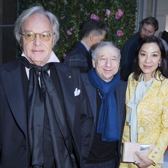 Diego Della Valle, Jean Todt et sa fiancée Michelle Yeoh - Arrivées au défilé de mode Haute Couture Schiaparelli, printemps 2016, à Paris le 25 janvier 2016.