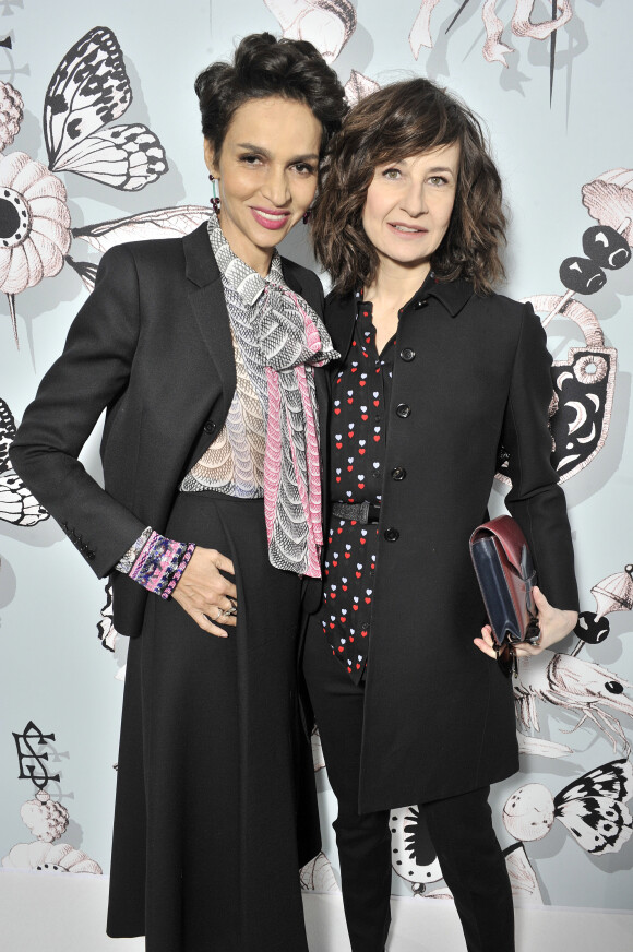 Farida Khelfa et Valérie Lemercier - Défilé de mode Haute Couture Schiaparelli, printemps 2016, à Paris le 25 janvier 2016. ©Olivier Borde/Bestimage