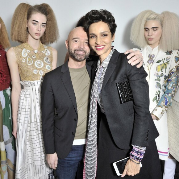 Bertrand Guyon et Farida Khelfa - Défilé de mode Haute Couture Schiaparelli, printemps été 2016, à Paris le 25 janvier 2016. ©Olivier Borde/Bestimage
