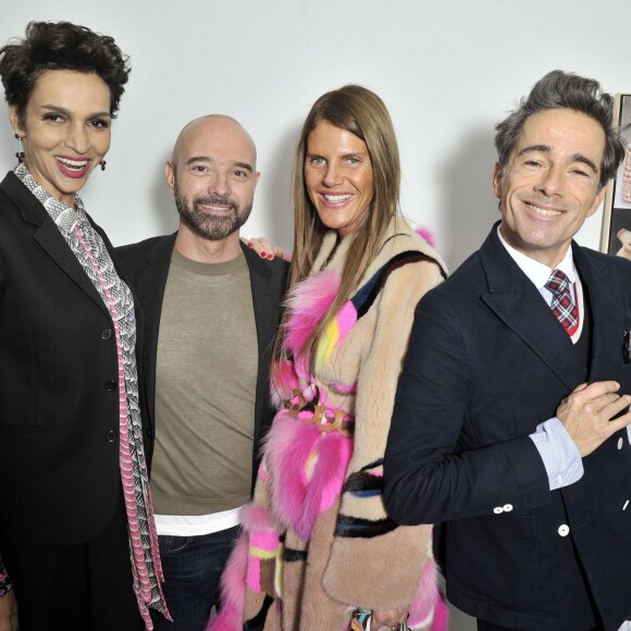 Farida Khelfa, Bertrand Guyon, Anna Dello Russo et Vincent Darré - Défilé de mode Haute Couture Schiaparelli, printemps été 2016, à Paris le 25 janvier 2016. ©Olivier Borde/Bestimage