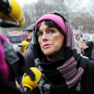Anny Duperey à la manifestion pour demander la grâce de Jacqueline Sauvage, Paris, le 23 janvier 2016.
