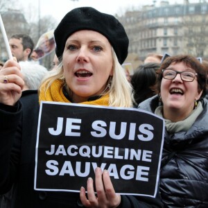 Manifestion pour demander la grâce de Jacqueline Sauvage, Paris, le 23 janvier 2016.