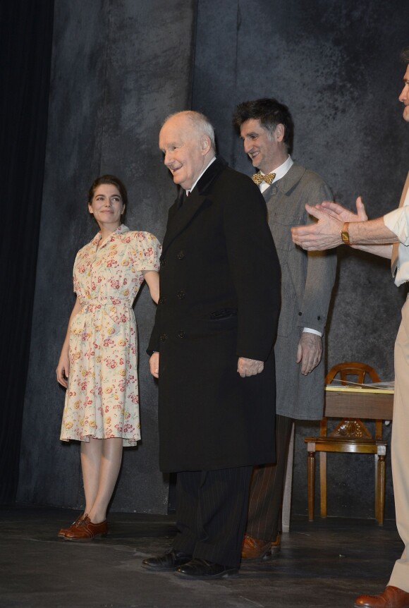 Margaux Van Den Plas, Michel Bouquet, Didier Brice - Générale de la pièce "A tort et à raison" au théâtre Hébertot à Paris le 25 janvier 2016. © Coadic Guirec/Bestimage