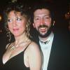 Eric Clapton et Pattie Boyd au cours de leur mariage, en février 1987 à Londres aux Pop Awards.