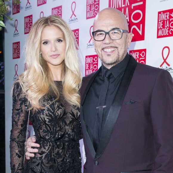 Pascal Obispo et Julie Hantson - Dîner de la mode 2016 pour le Sidaction au pavillon d'Armenonville à Paris, le 28 janvier 2016. ©Olivier Borde/Bestimage