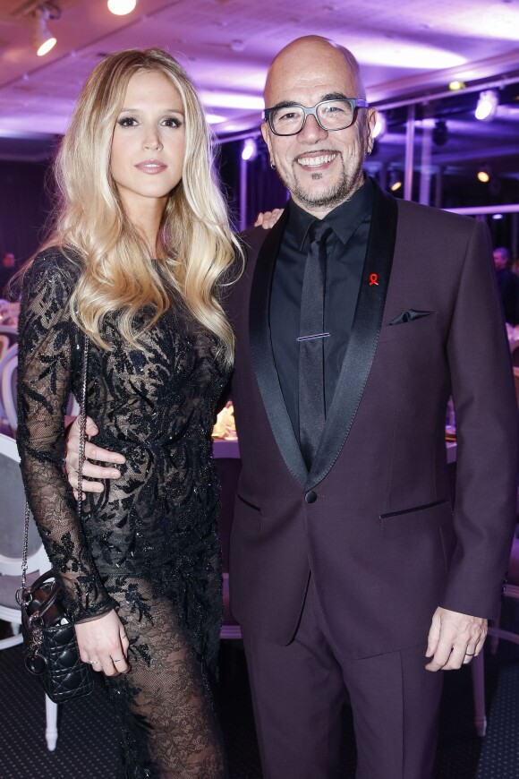 Pascal Obispo et Julie Hantson - Dîner de la mode 2016 pour le Sidaction au pavillon d'Armenonville à Paris, le 28 janvier 2016. ©Olivier Borde/Bestimage 